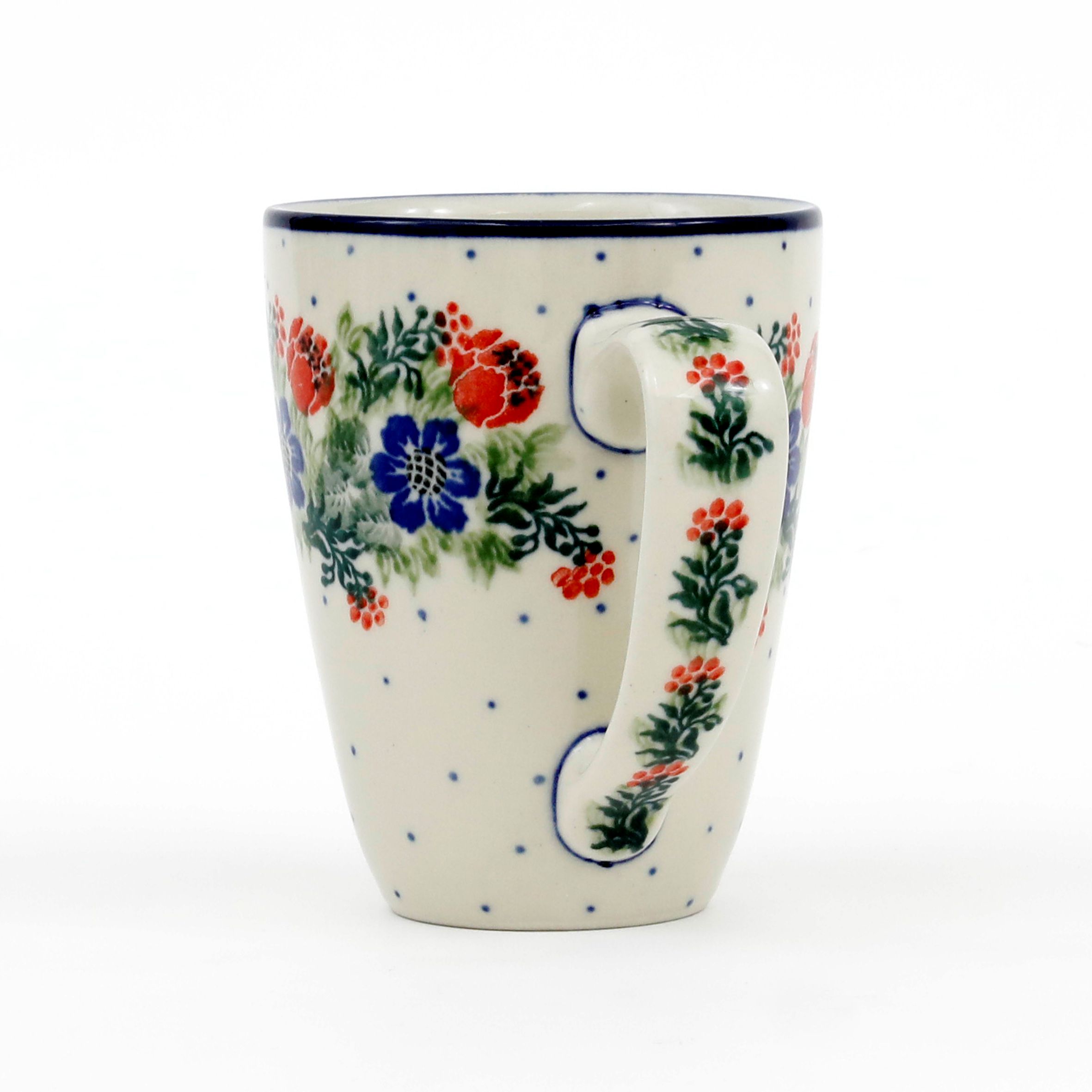 Kubek ceramiczny D05 0,3l  1535X Czerwone kwiatuszki