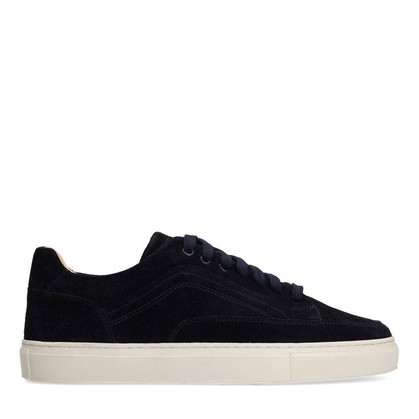 Manfield Donkerblauwe suède sneakers