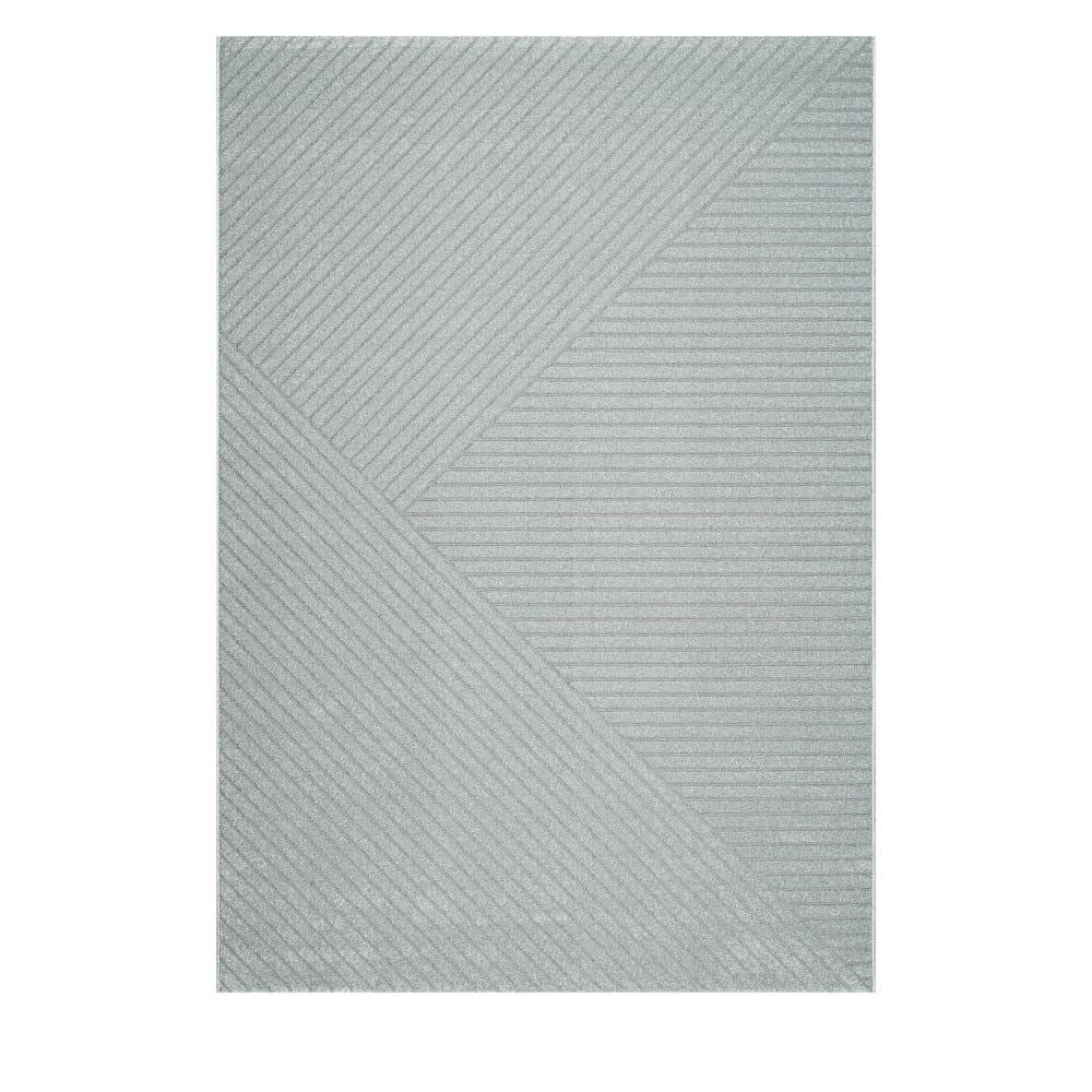 DIXIE I - Tapis contemporain à motif géométrique gris clair 160x230 cm