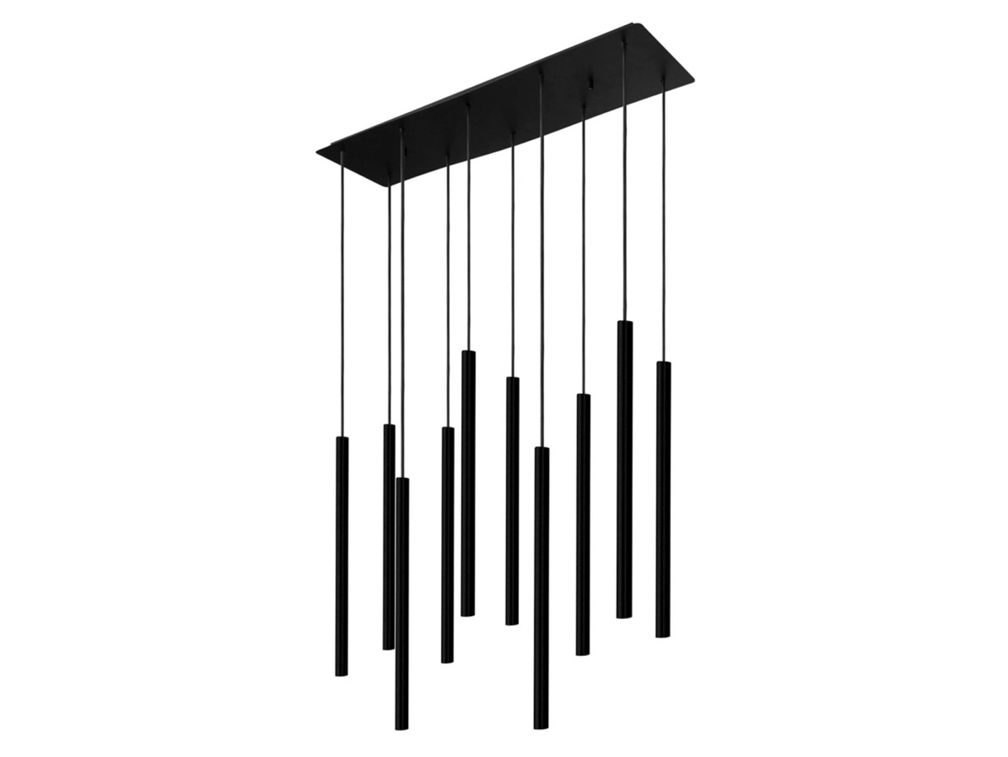 Lampa wisząca Laser 10-punktowa stalowa czarna