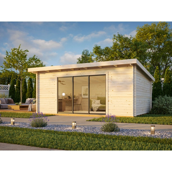 Gartenhaus »Lea Slide«, B x H x L: 530 x 249 x 380 cm, Grau, tauchgrundiert