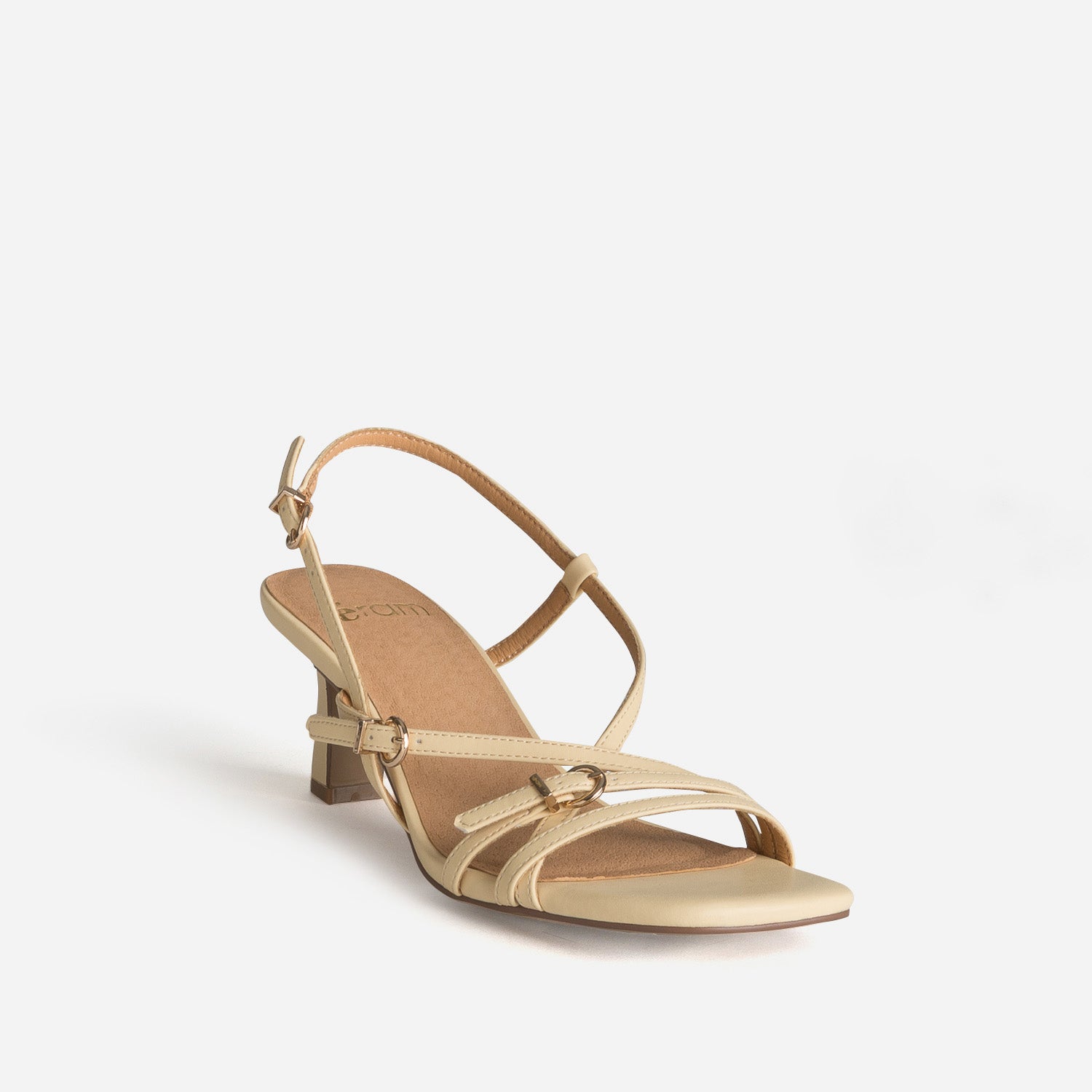 Sandale jaune kitten-heel