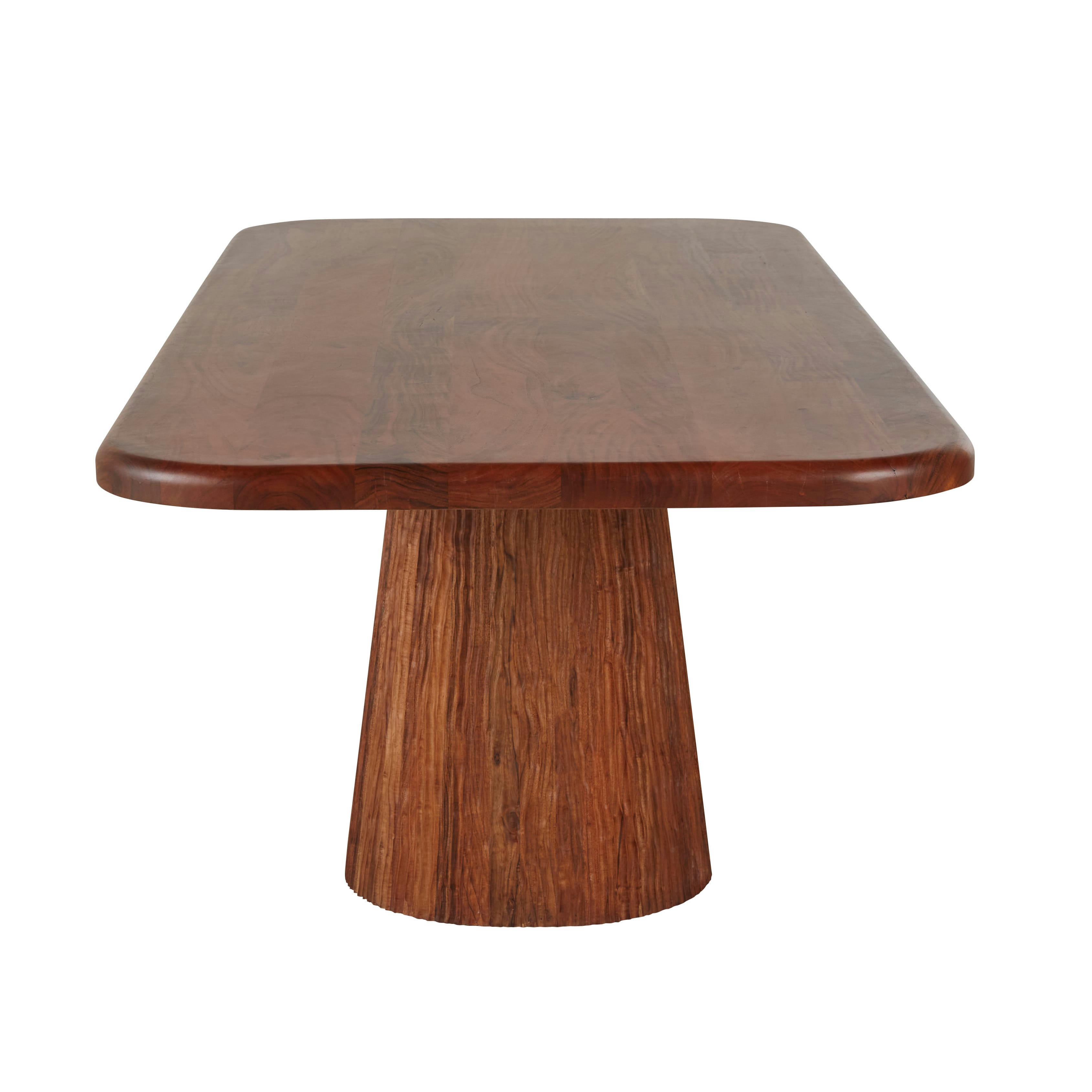 Alya - Table à manger rectangulaire en bois d'acacia massif 8/12 personnes L240