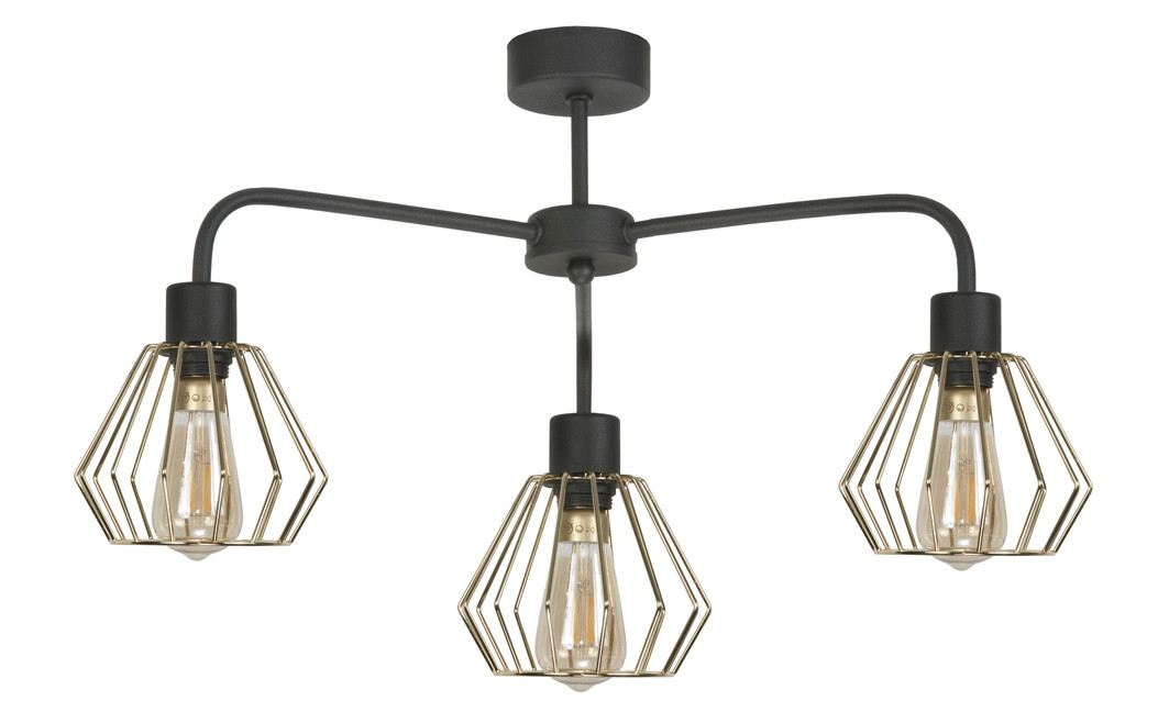 Lampa wisząca EDYLIT loft druciane klosze 3xE27 MARIS 13-832