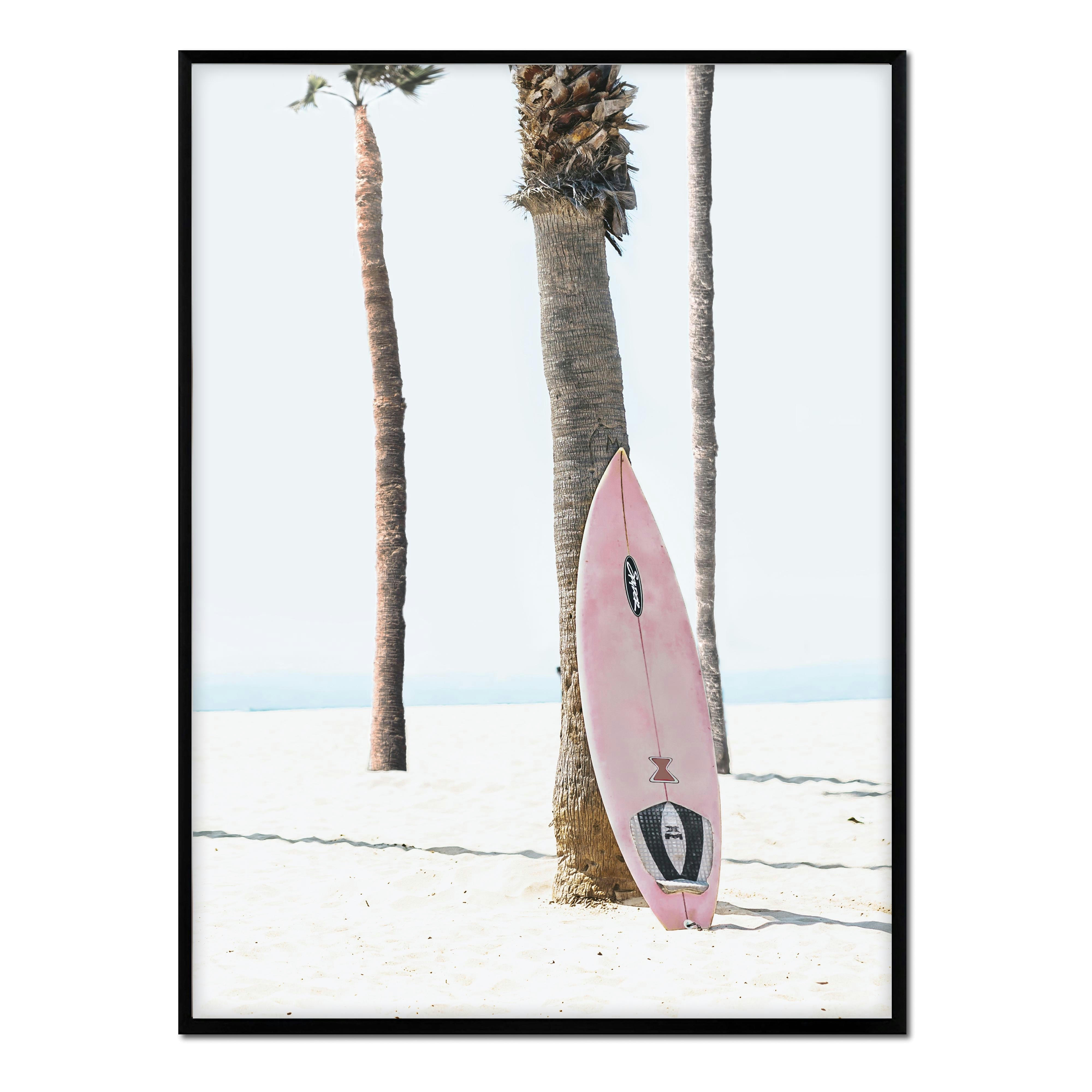 PLAYA - Affiche avec cadre noir - Table Rose - 30x40