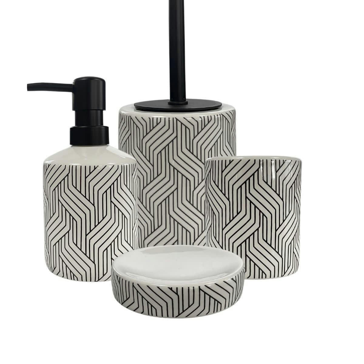 URBAIN - Set de salle de bain 4 pièces en céramique blanc