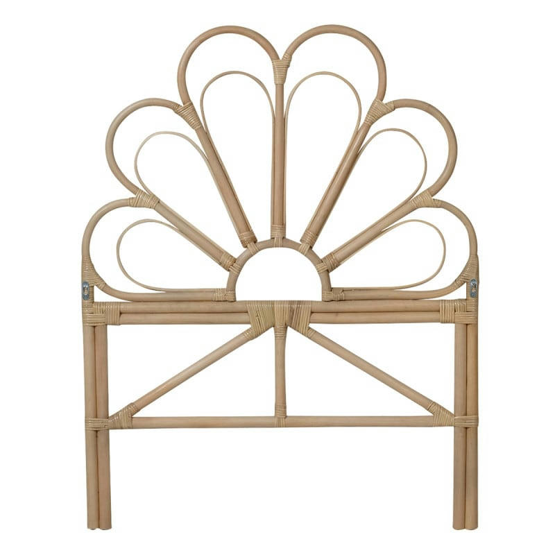 - Tête de lit fleur en rotin naturel 90 cm