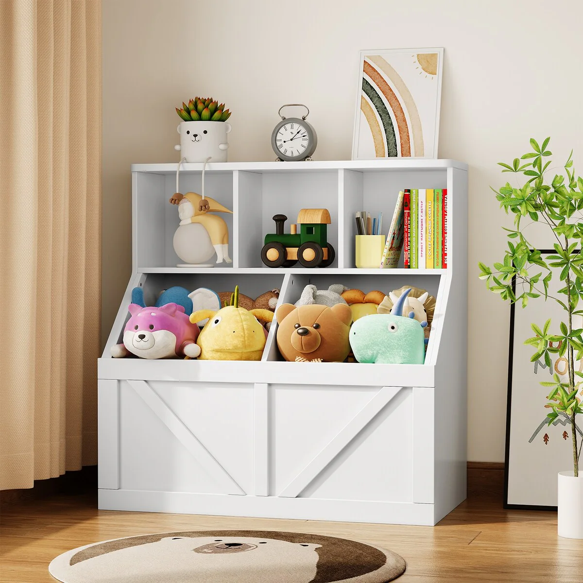 Kids Toy Storage Organizer, Kids Bookshelf and Toy Storage