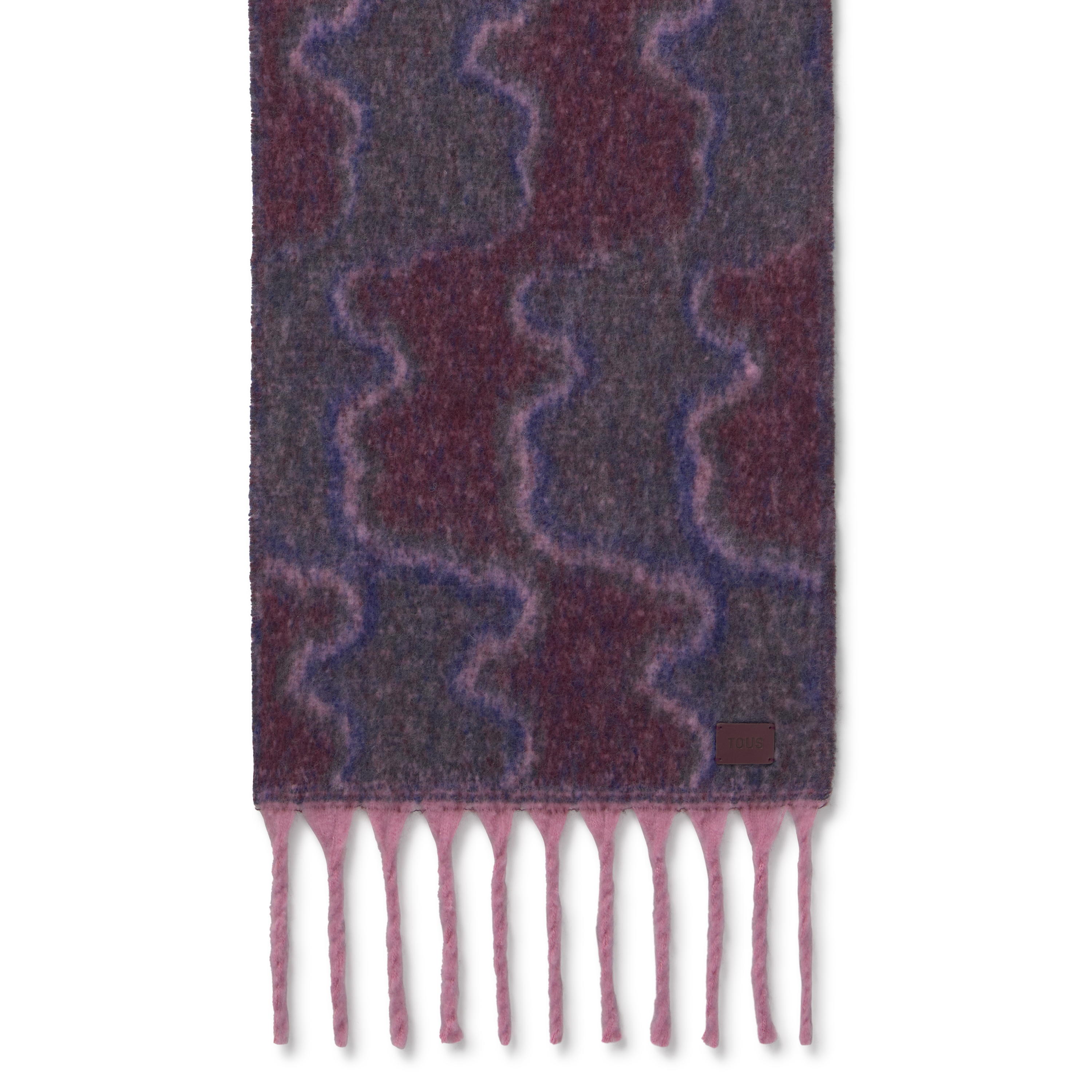 Bufanda grande gris oscuro y burdeos TOUS Bear Waves