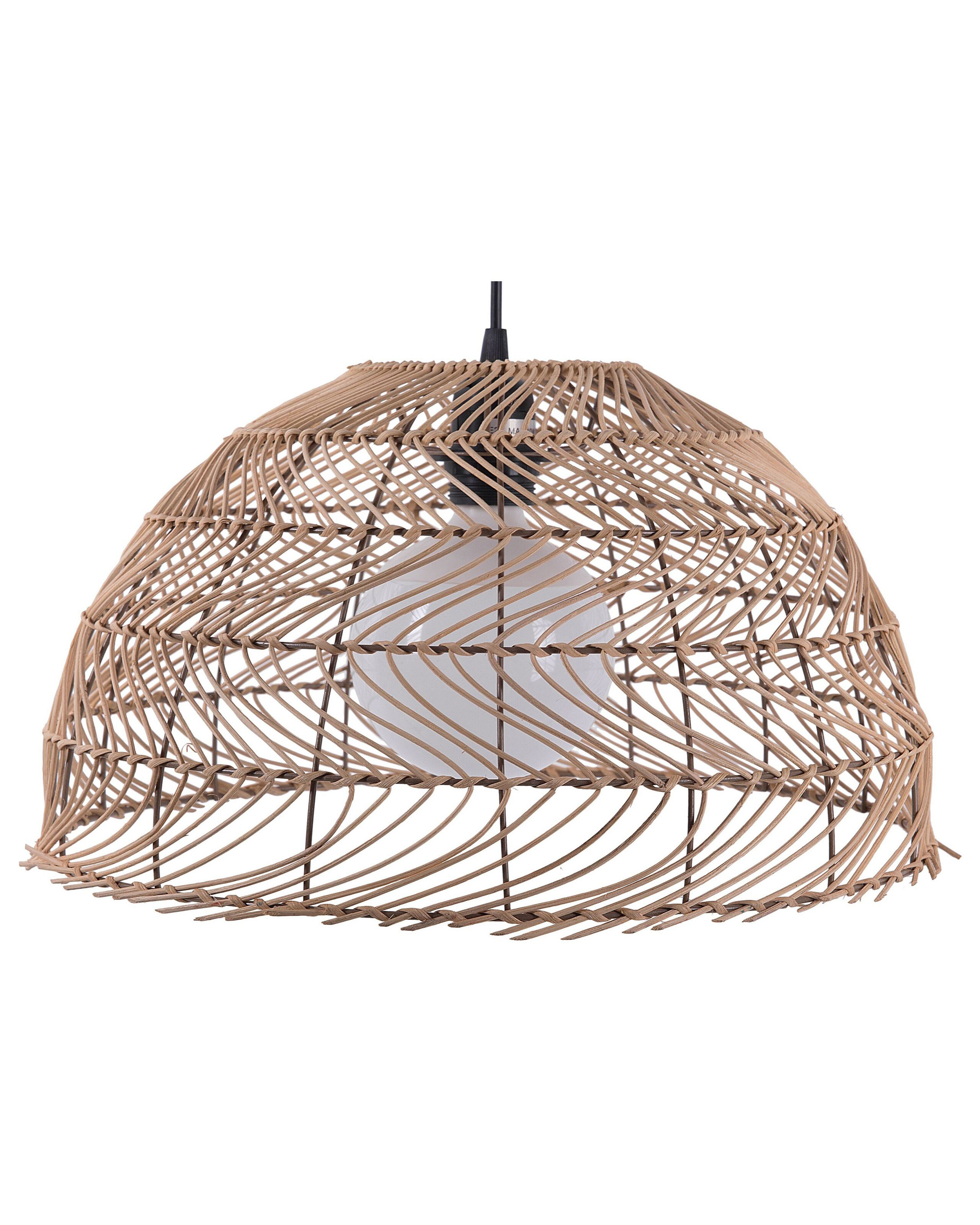 Lampa wisząca rattanowa ażurowa brązowa