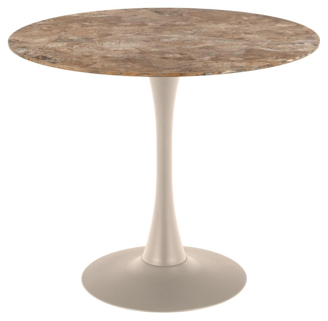 Rebellenclub Alva Eetkamertafel - ø90 cm - Marmerlook