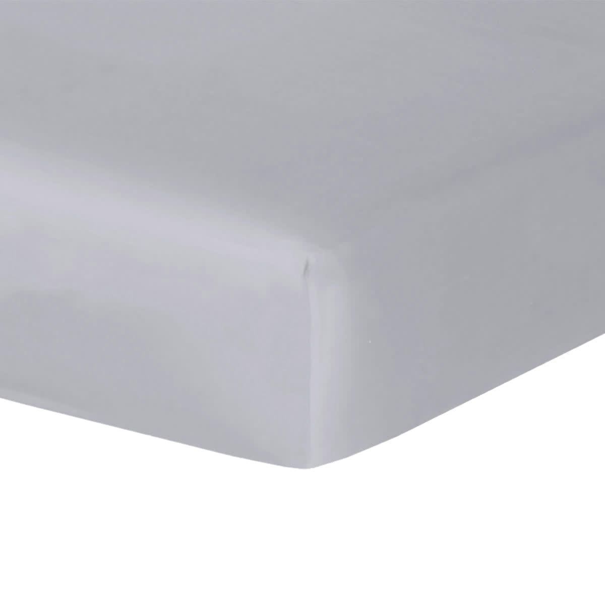 JULIA - Drap housse satin de coton  160x200x30 gris perle