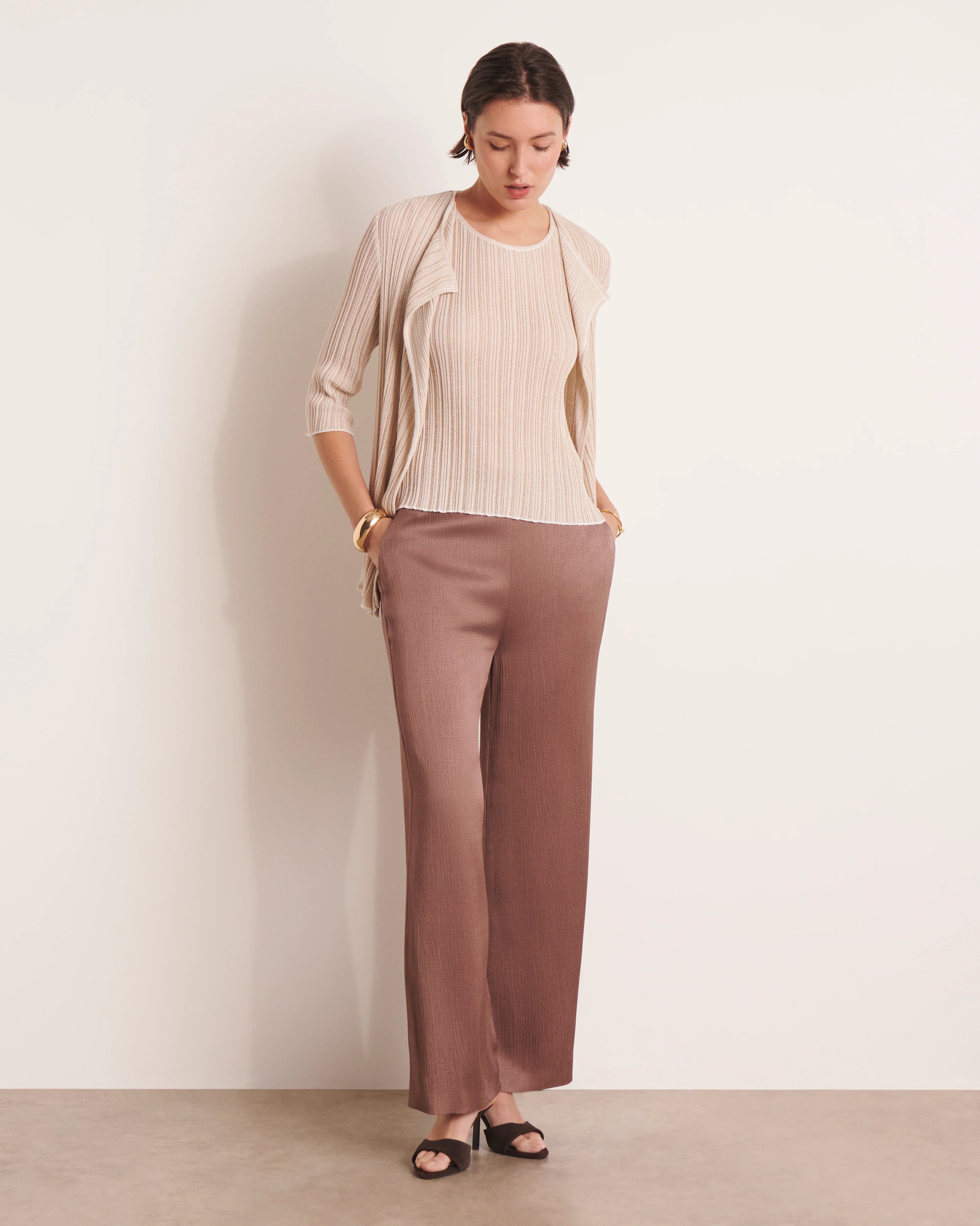Pantalon large marron PAIO/13038/053