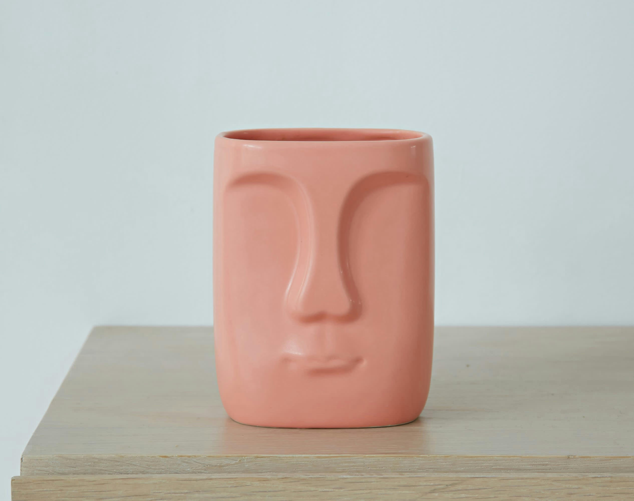 FACES - Vase en céramique rose