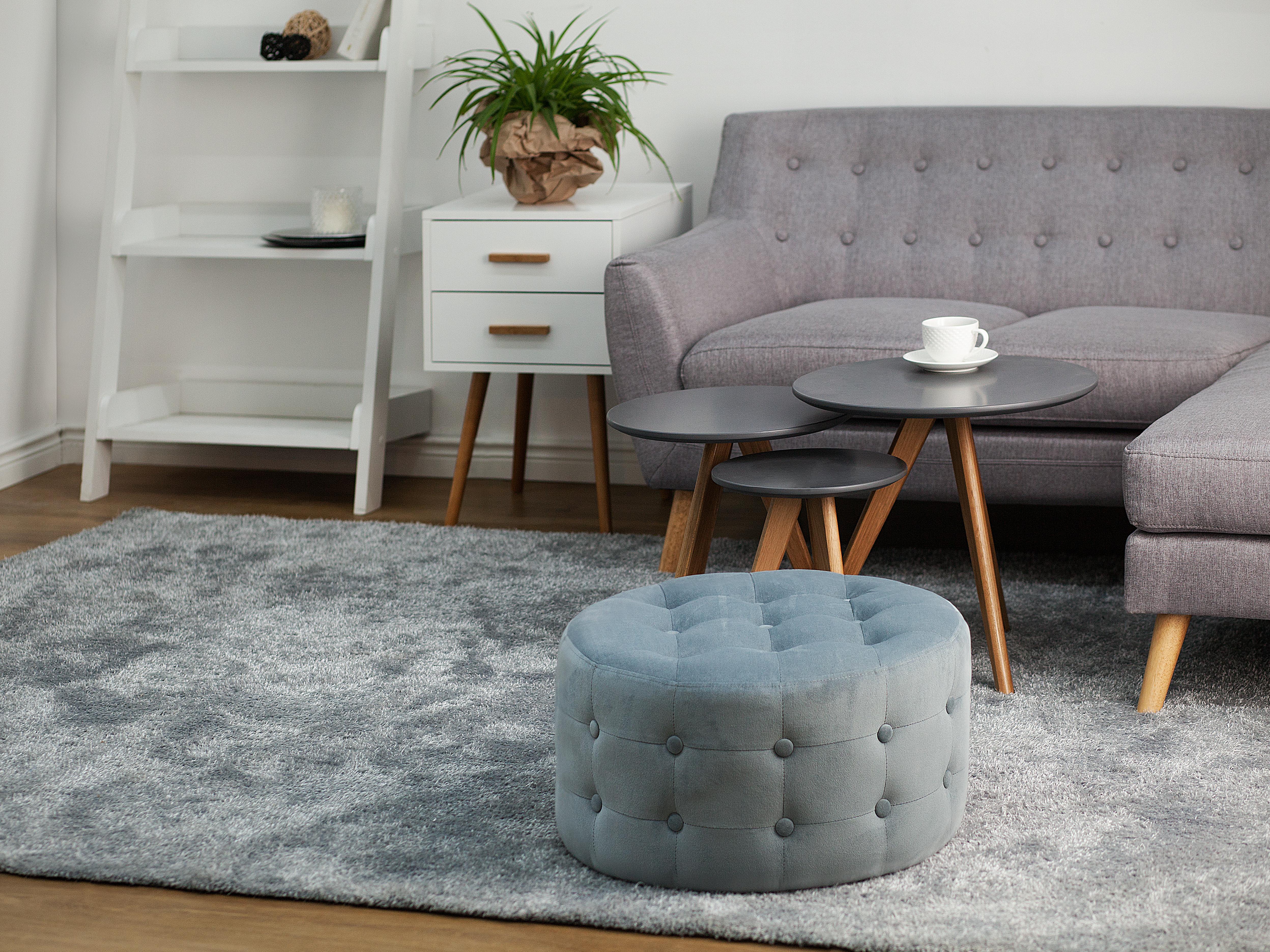 Pouffe TAMPA Velvet Light Grey