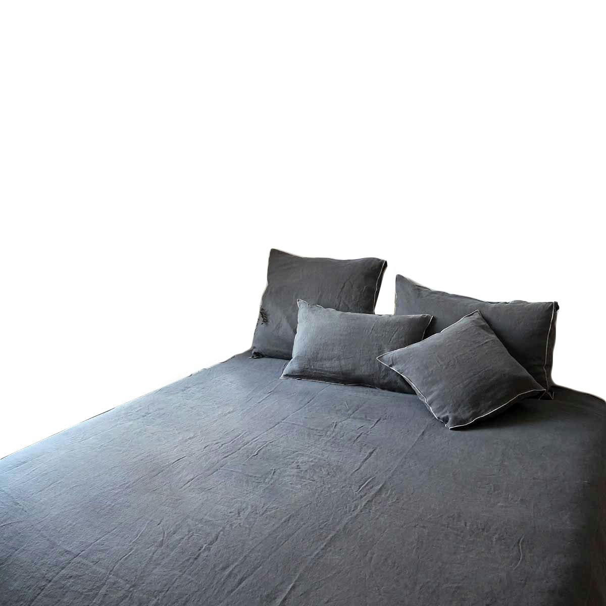 OSLO - Housse de couette lin coton gris - 240 x 220 cm