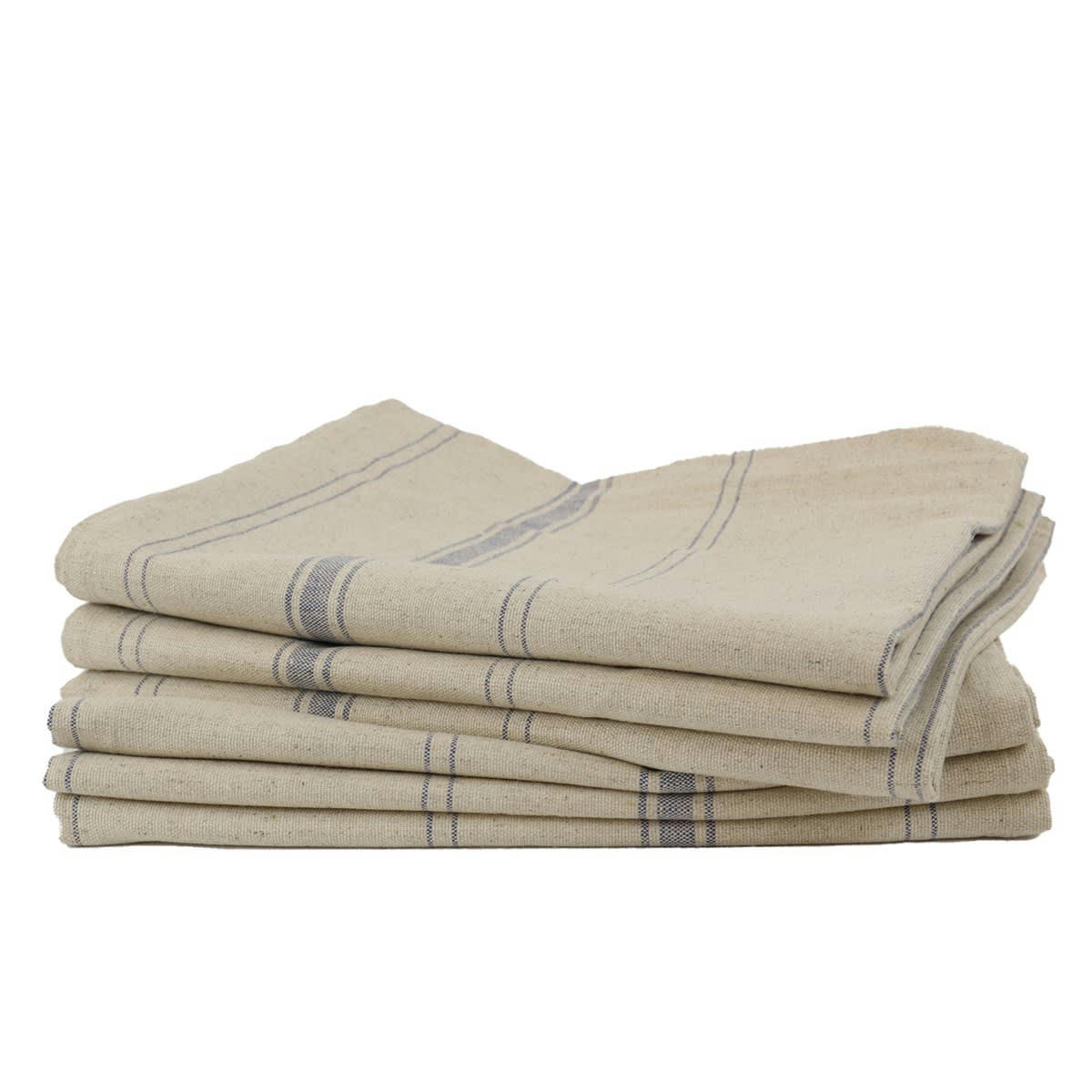 BRASSERIE - Lot de 6 Torchons en Lin Bleu