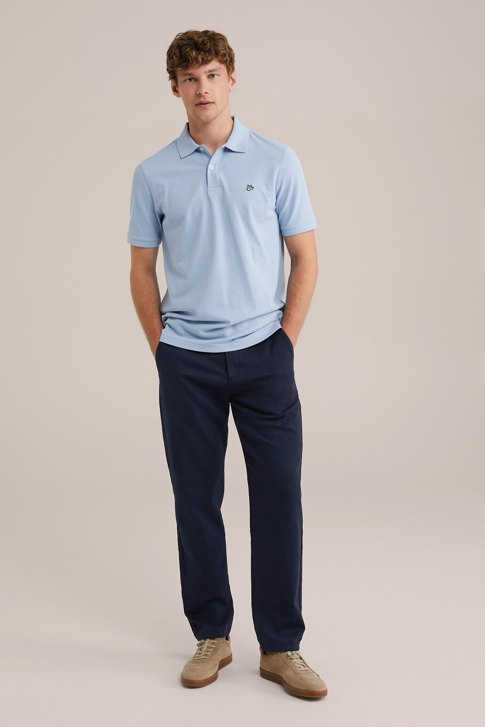 Heren regular fit chino met stretch