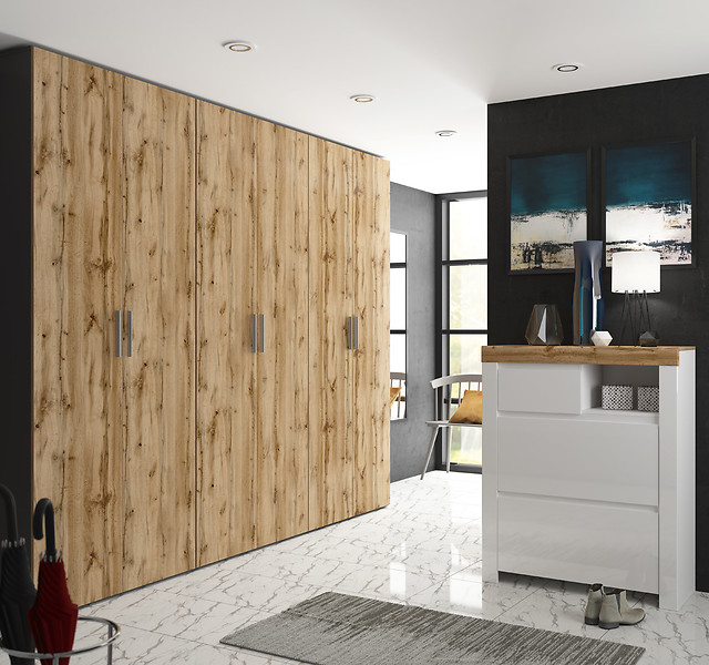 Szafa dwudrzwiowa Flex 100 cm grafit/dąb artisan