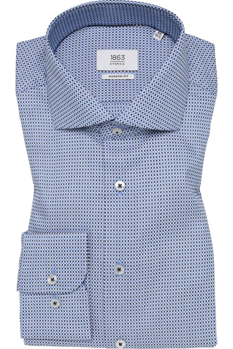 ETERNA 1863 Modern Fit Hemd blau, Strukturiert
