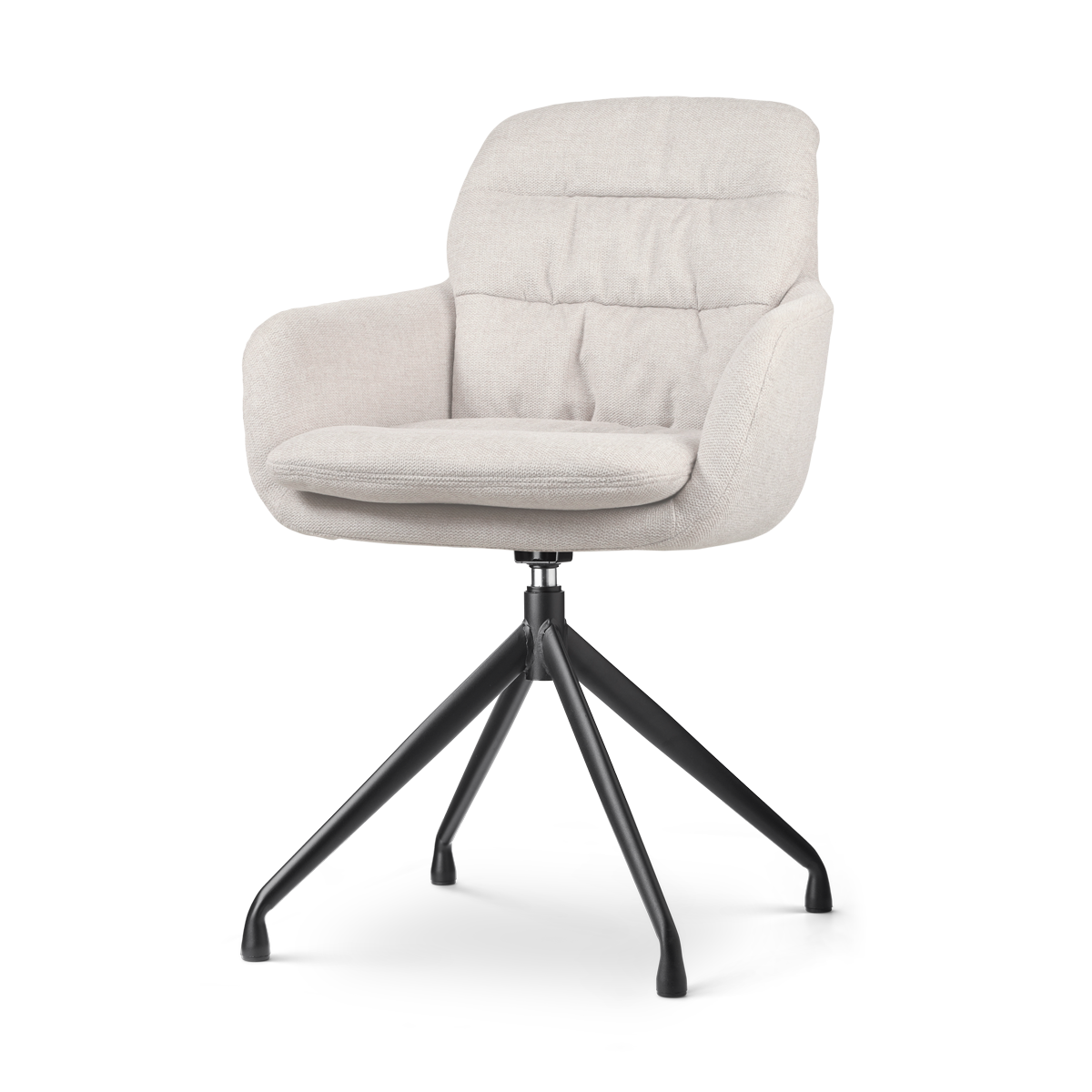 Nolon Nola-Mia Eetkamerstoel Beige - Draaibaar - Armleuning - Zwart