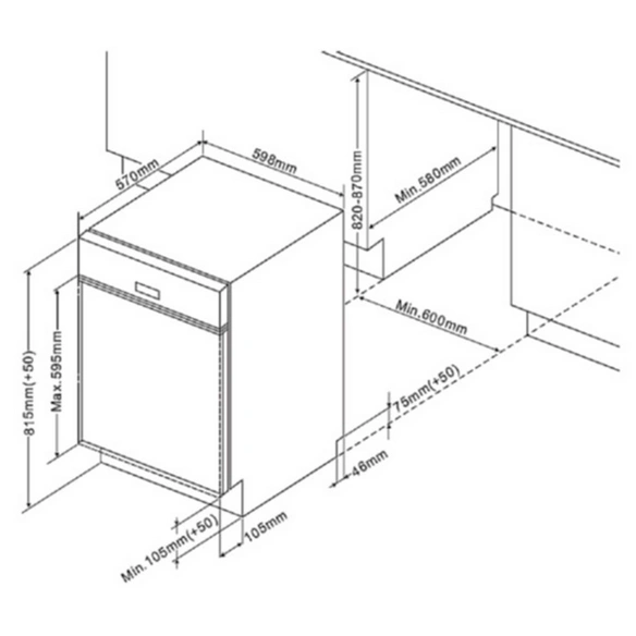 Geschirrspüler »GSP12-5FI«, silberfarben, BxHxT: 59,8 x 81,5 x 55 cm, vollintegriert