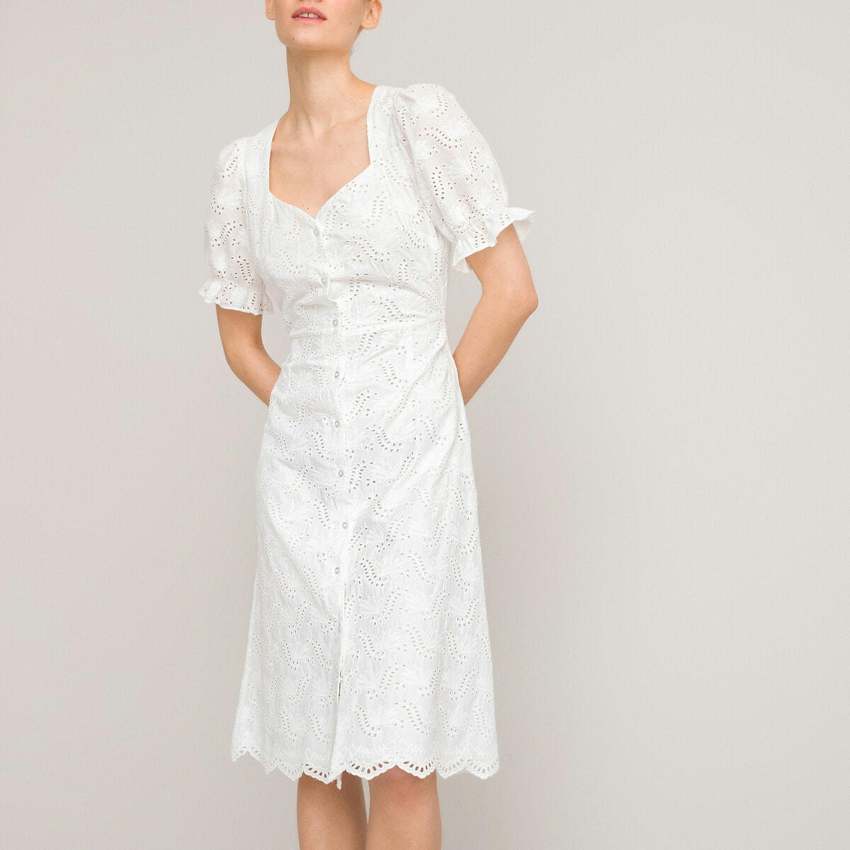 Robe encolure fantaisie,  coton bio