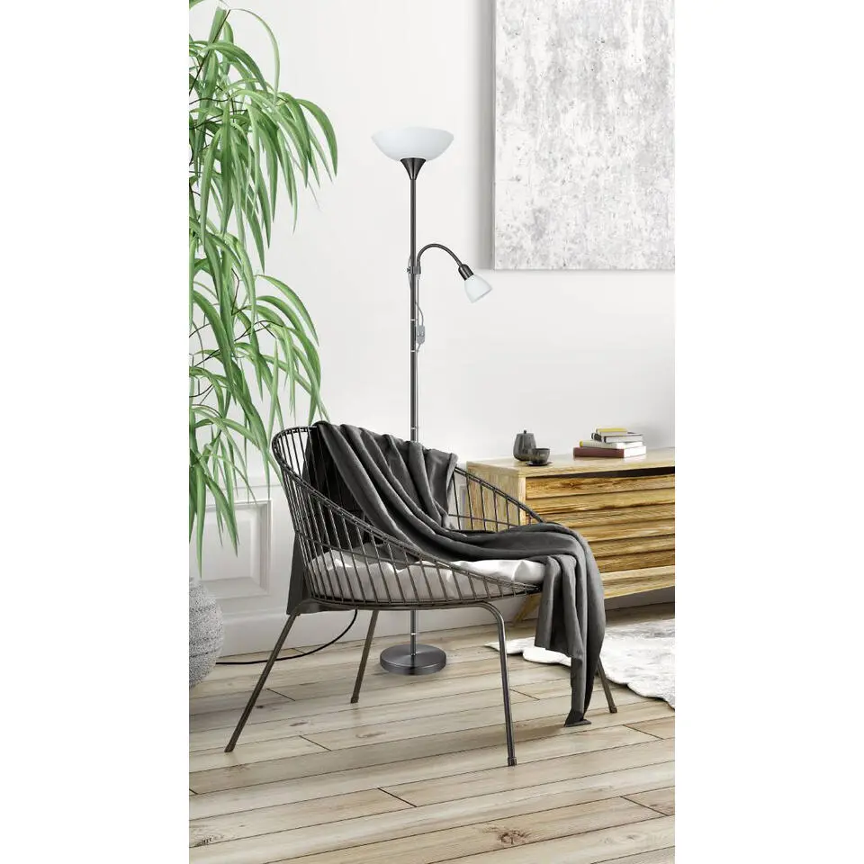 EGLO UP 2 Staande lamp - E27 - 27.5 cm - Nikkelmat