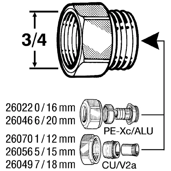 Schraubsystem, Messing