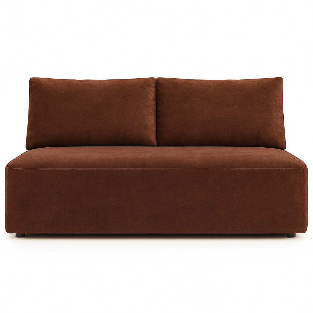 Sofa DUO z funkcją spania i pojemnikiem, tkanina Salvador, Ciemnobrązowy