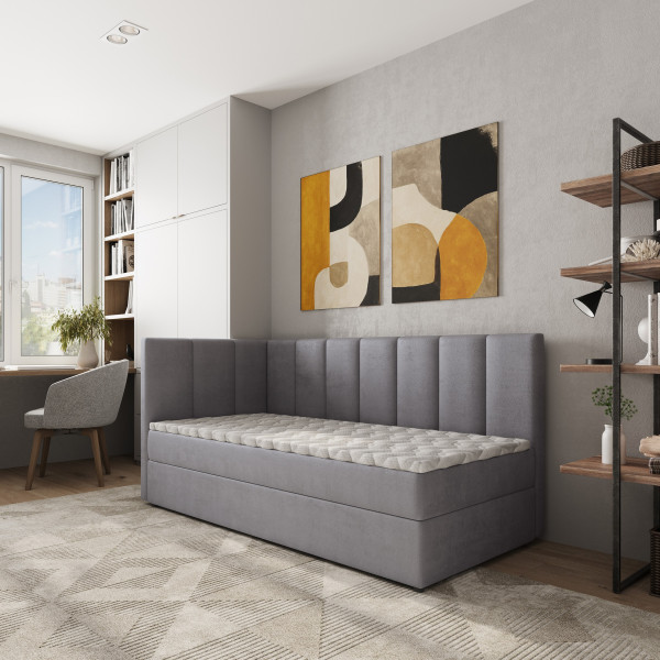 Łóżko młodzieżowe BEVE z topperem 80x200 cm
