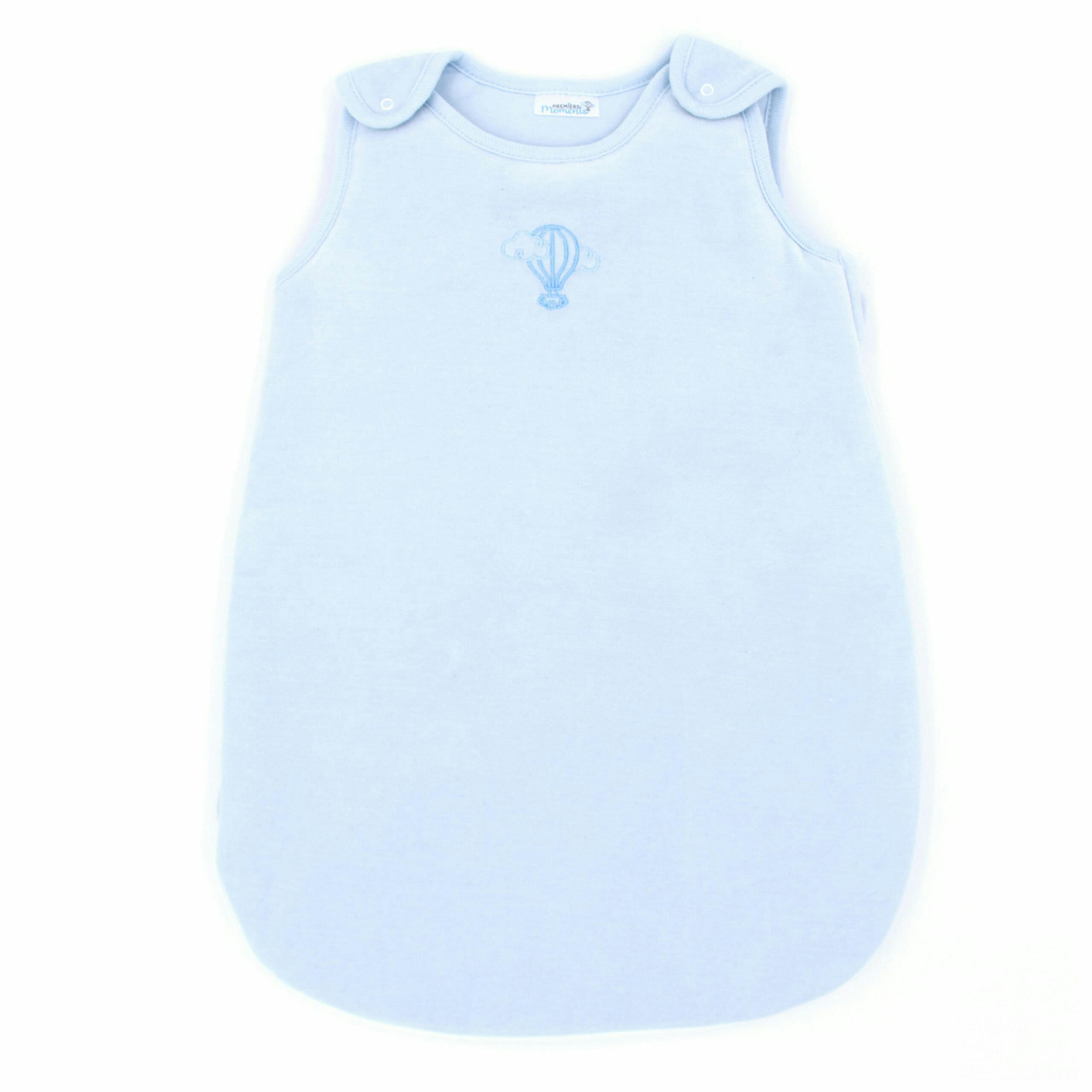 - Gigoteuse Velours 0-3 mois 100% Coton Bio couleur Azur