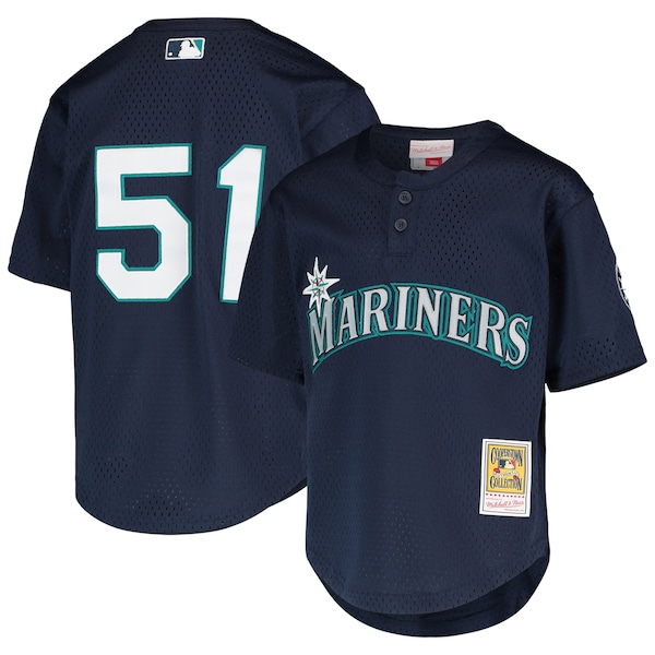 Ichiro Suzuki Seattle Mariners Youth Cooperstown Collection Mesh Batting Practice Jersey - Navy