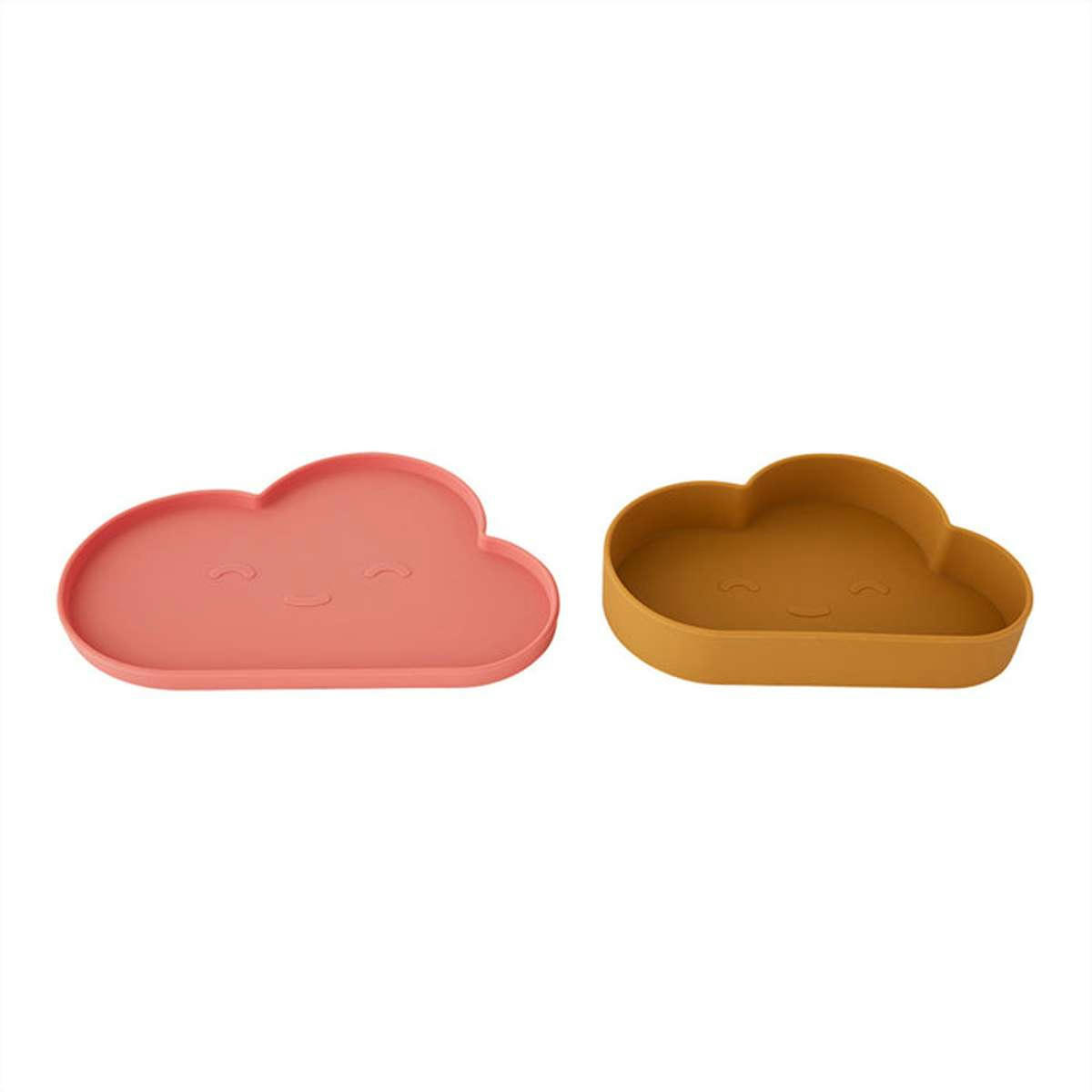 CHLOE - Assiette bol multicolore en silicone H1,2x23,5x16cm/H3,3x19,5x13,3cm