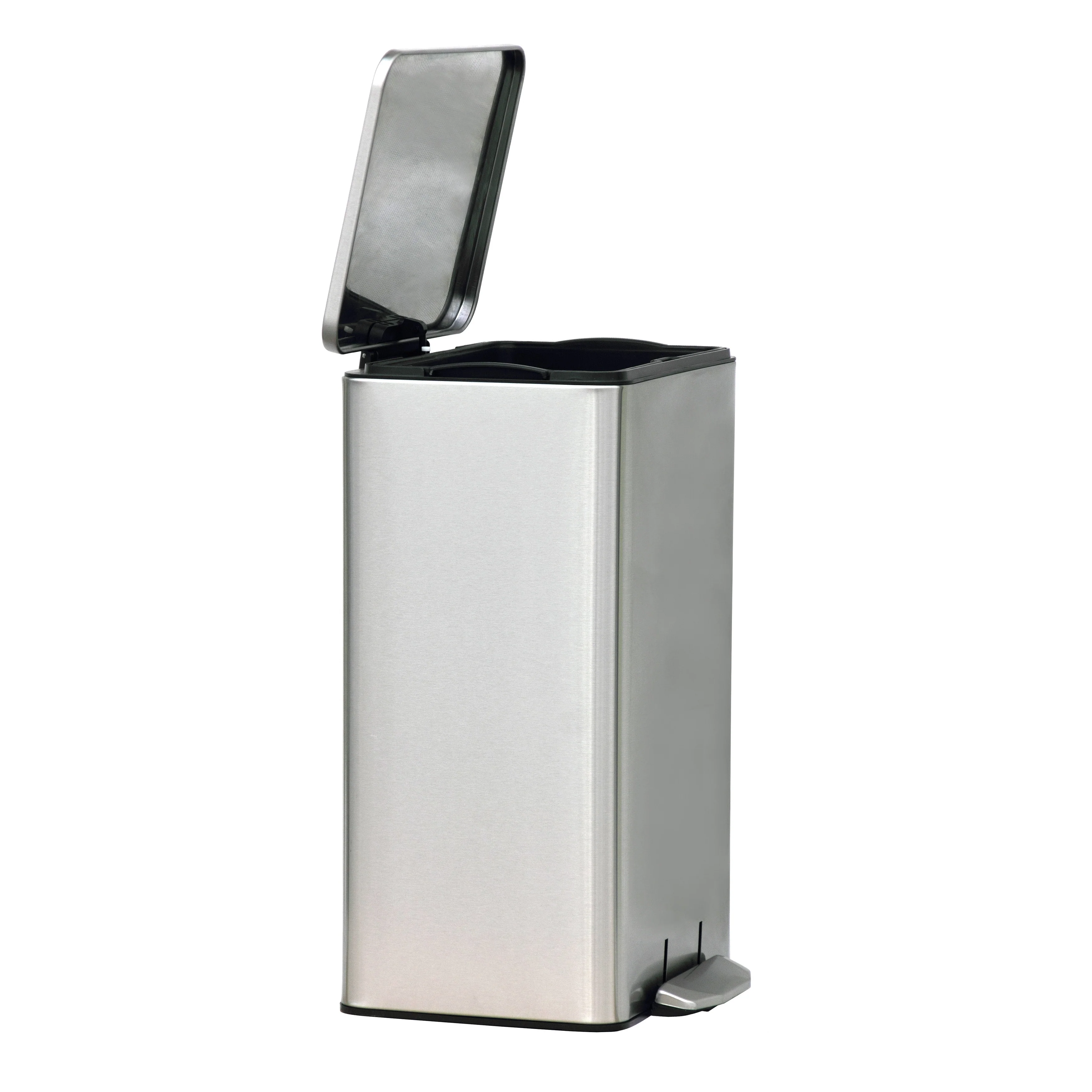 King’s Rack 8 Gallon / 30 Liter Brushed Stainless Steel Step-on Trash Can Fingerprint Resistance with Removable Bucket