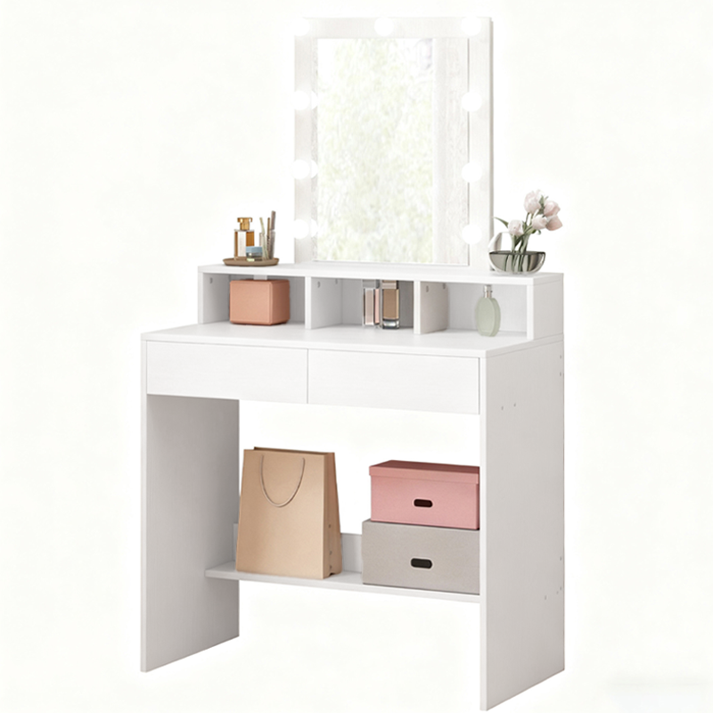 Toaletka loft do makijażu wizażu kosmetyczna z lustrem led nowoczesna 80 cm