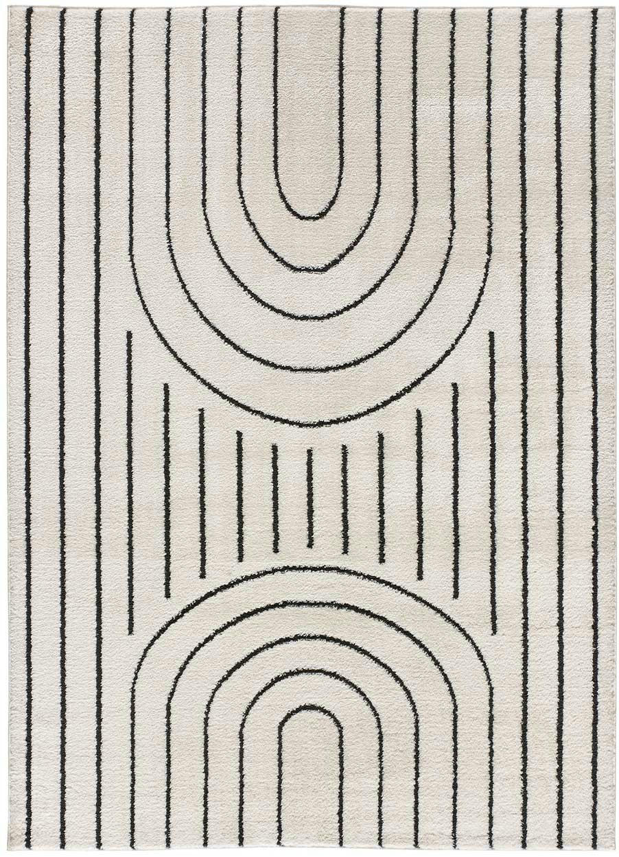 BLANCHE - Tapis de style scandinave gaufré blanc, 160X230 cm
