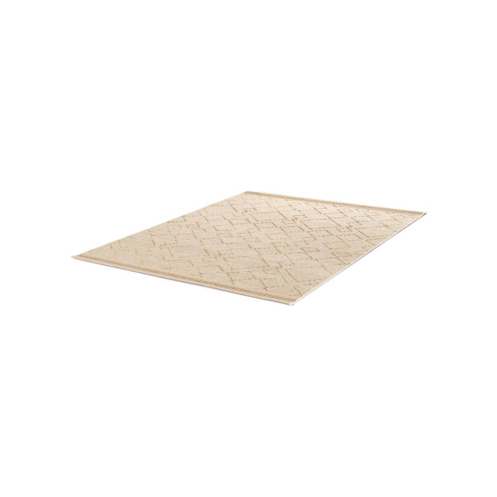 MESSINA - Tapis intérieur et extérieur à motif géométrique marron 200x290 cm