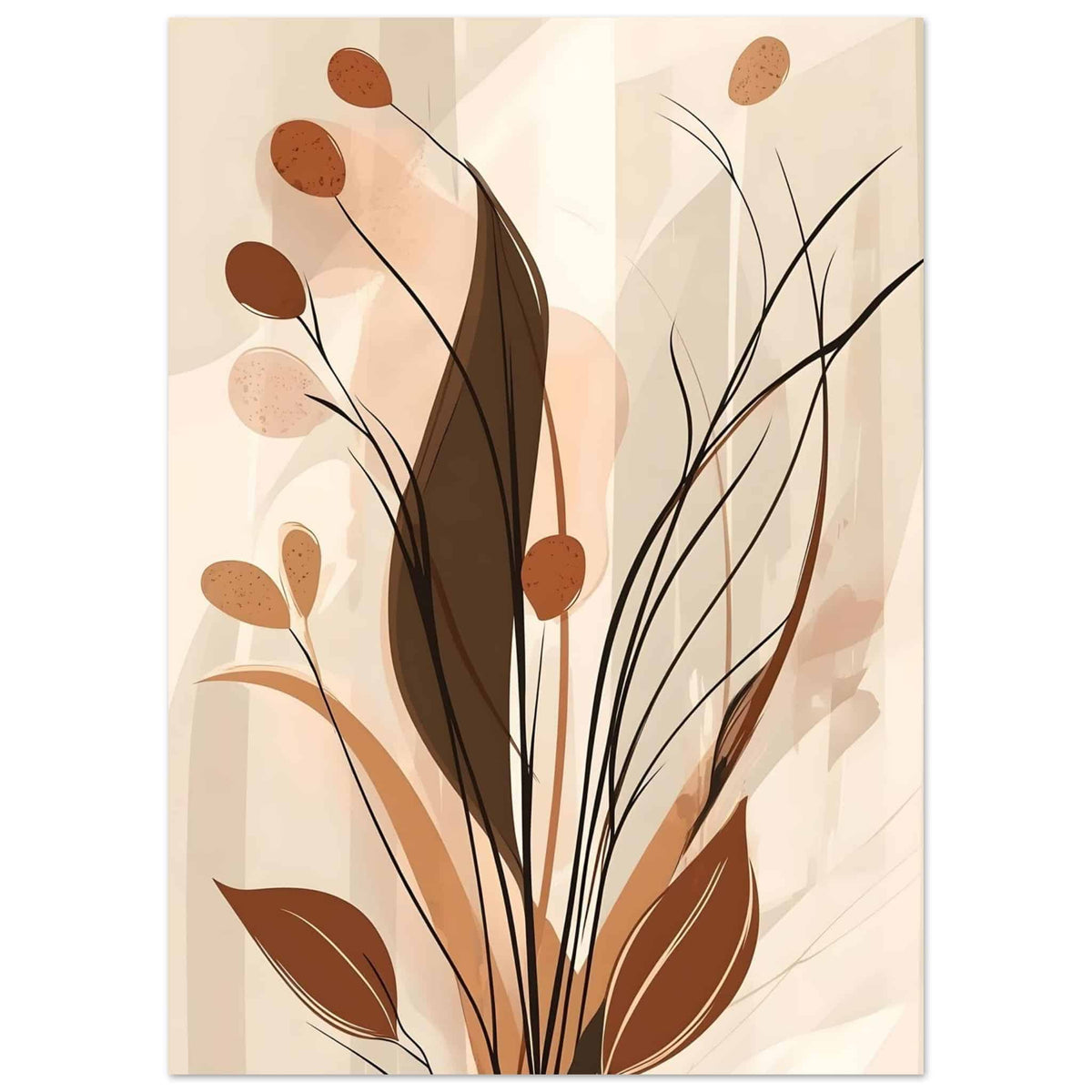 Artfulprints Poster Boho – Autumn growth  - 50x70 cm - Bruin