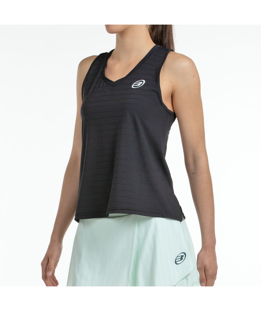 CAMISETA BULLPADEL ADIES NEGRO TEJIDO BICOLOR