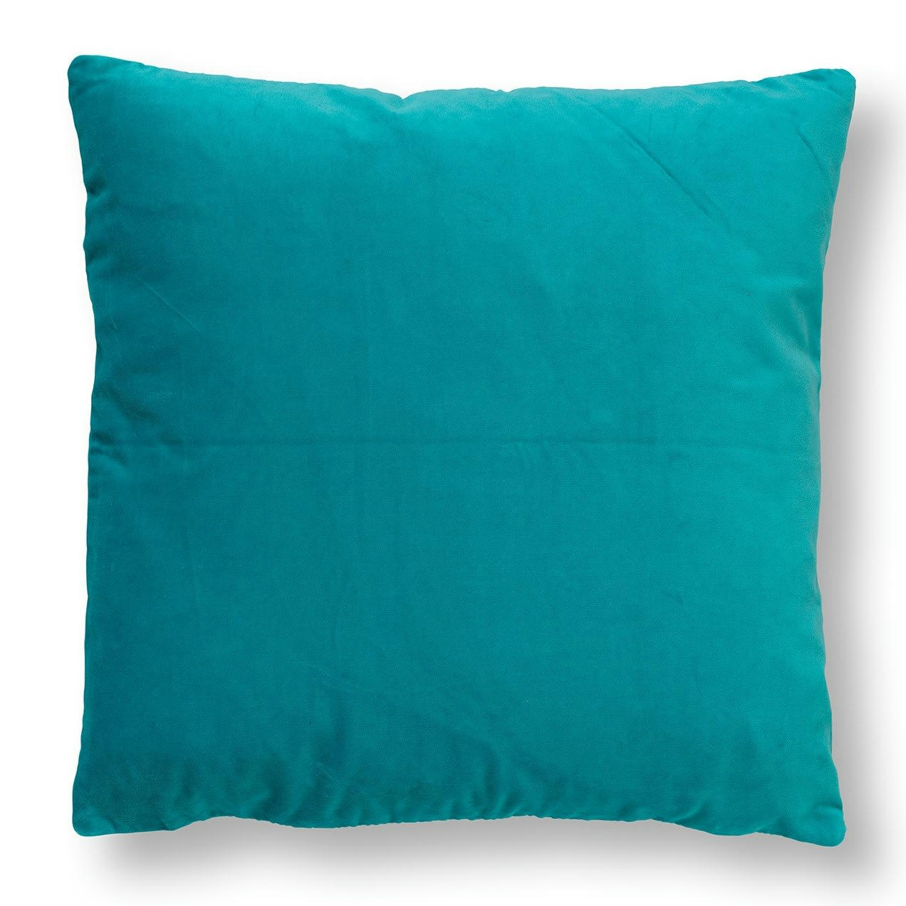 PEMM - Coussin - bleu en velours 45x45 cm avec motif rayé