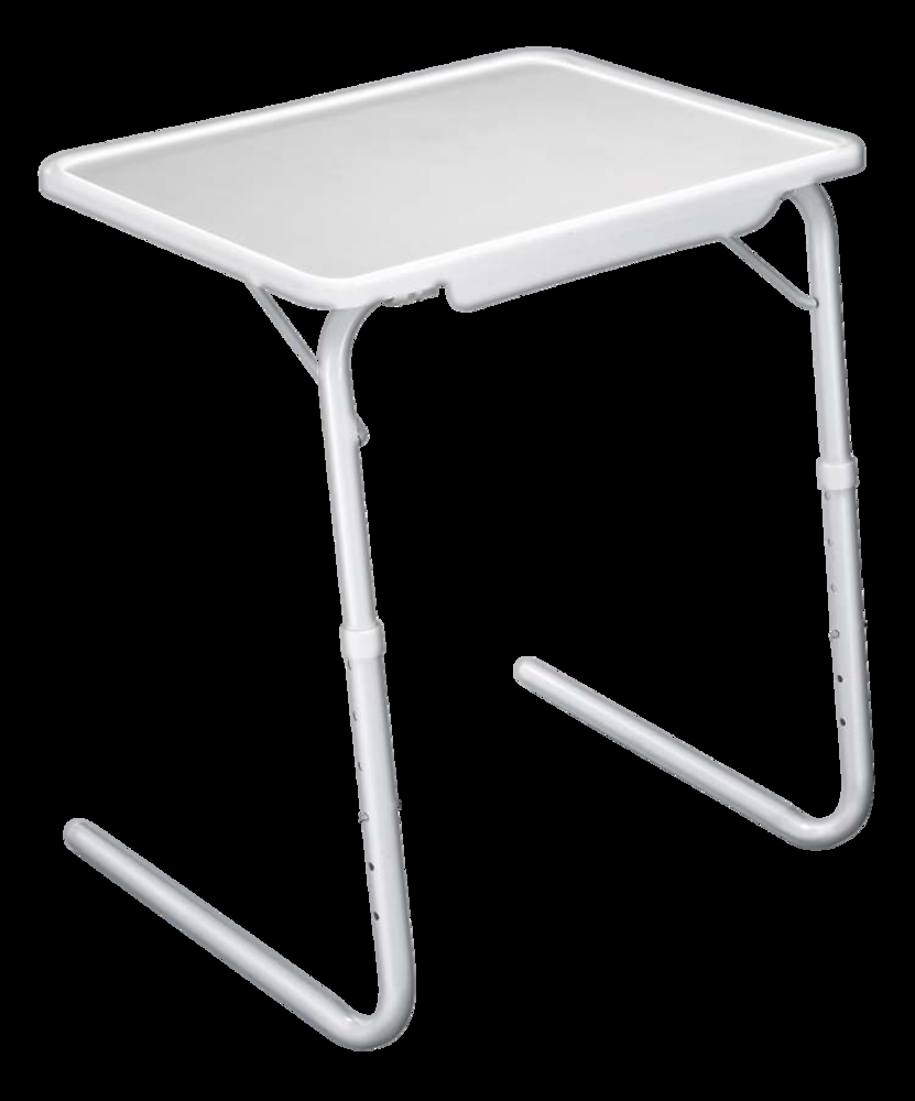 Tilt-a-Table Portable Height Adjustable TV Tray/Laptop Table, White