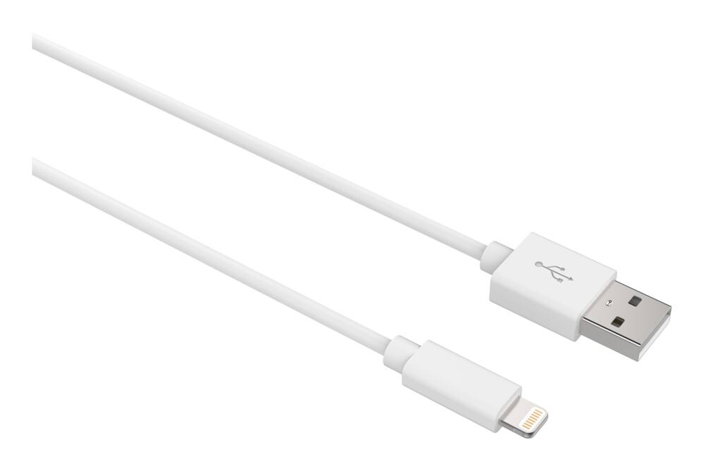 Bluehive USB to Lightning Charger & Sync Cable, PVC, Compatible with Select Apple Devices, White, 10-ft
