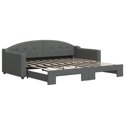 NNEVL Daybed with Trundle Dark Grey 90x190 cm Fabric