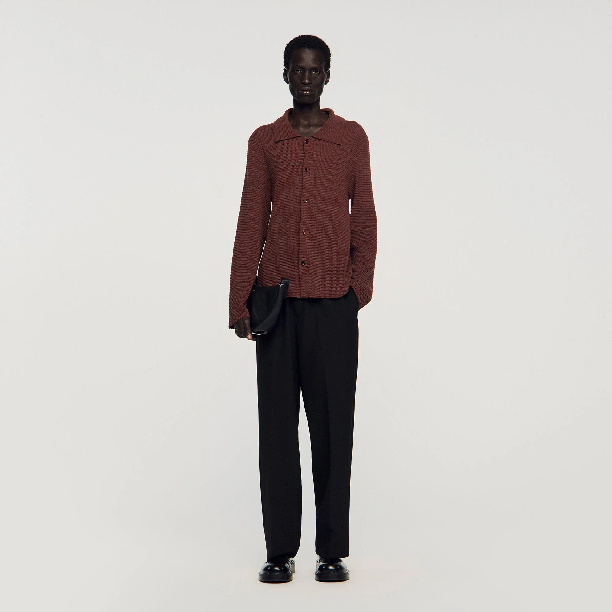 Chemise en tricot effet gauffré