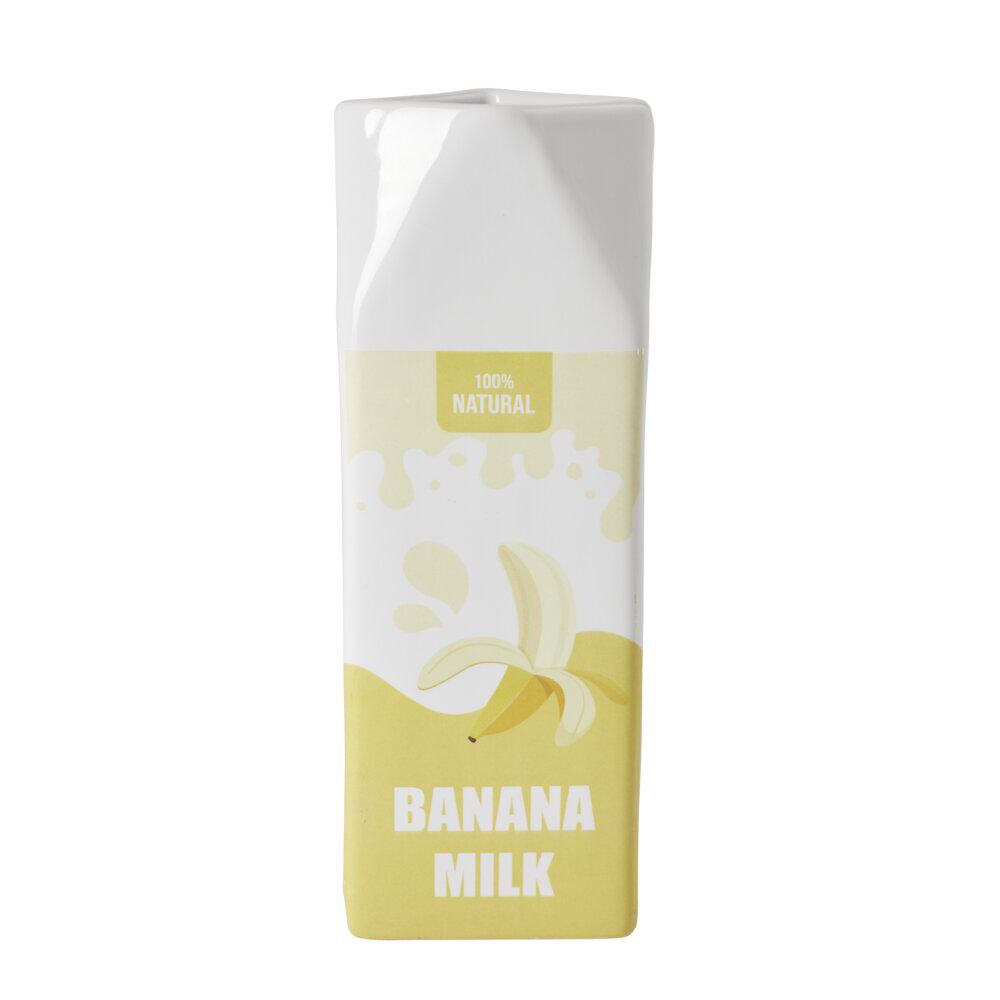 Vase céramique forme brique de lait Banana Milk 7x7xH21cm