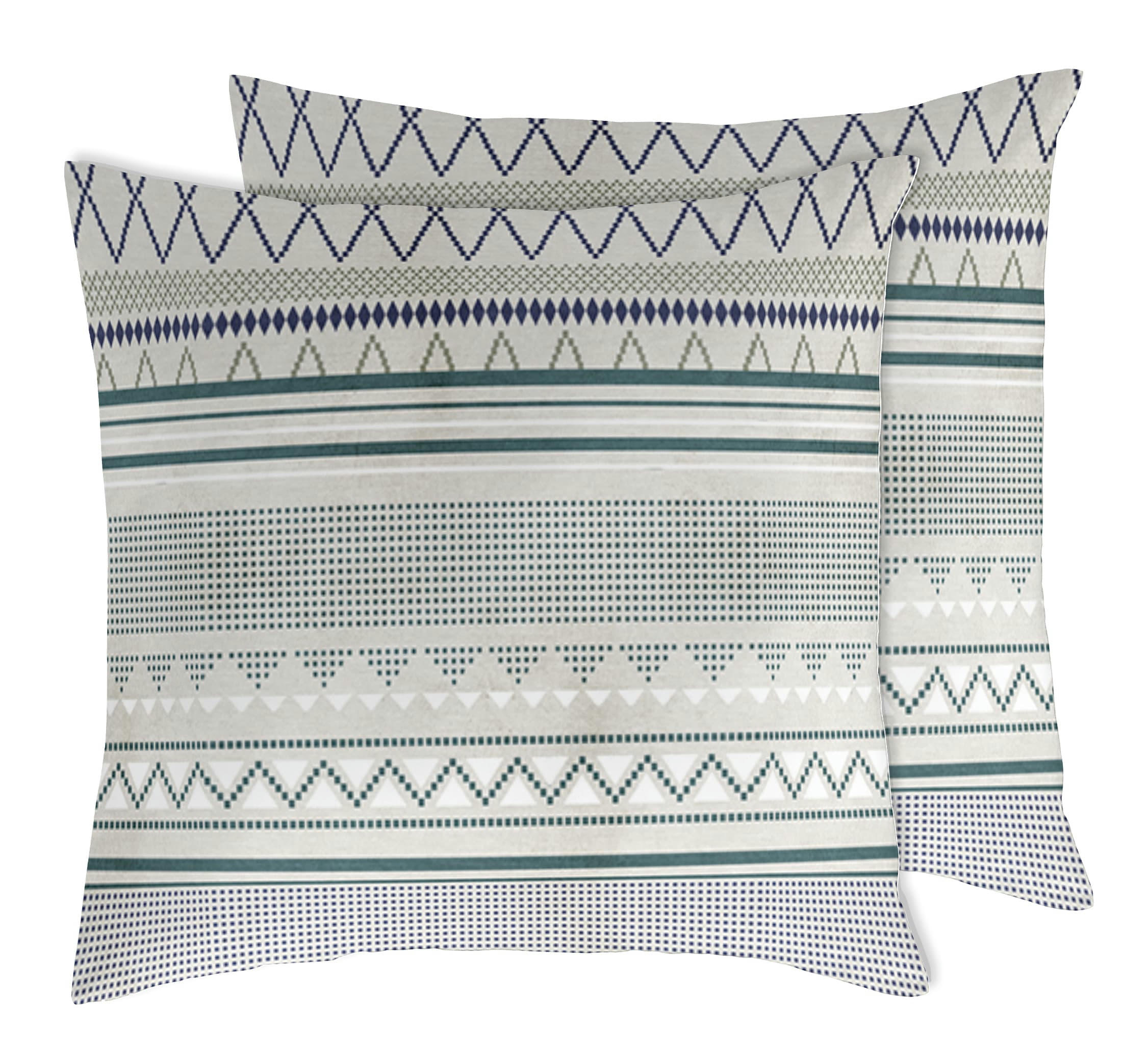 TESSA TO - 2 taies d'oreiller en coton bicolore 65x65