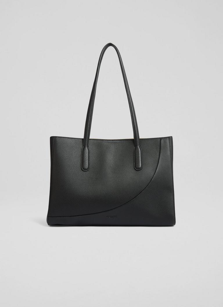 Olivia Tan Grained Leather Oloid Tote Bag