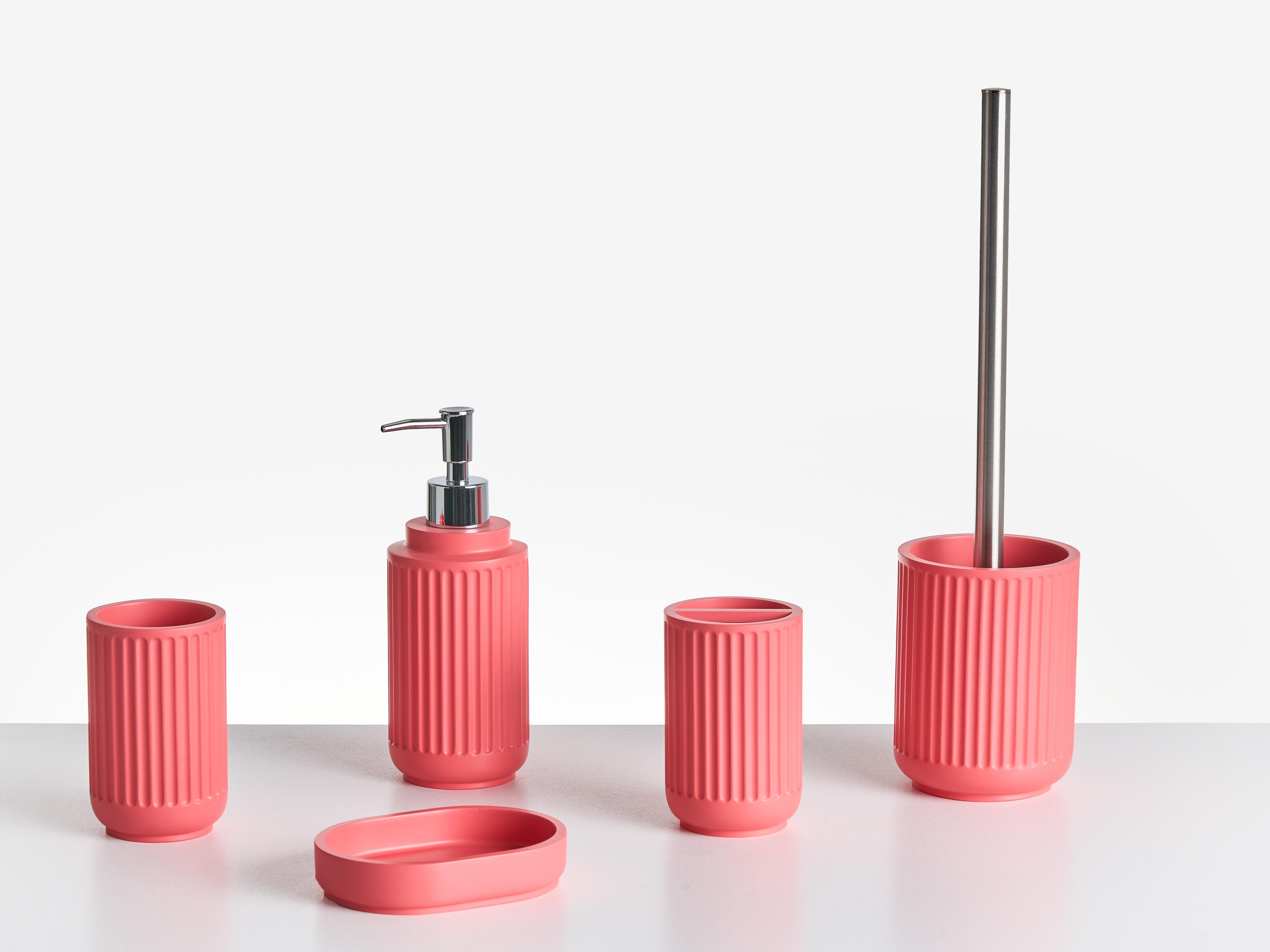 5-Piece Bathroom Accessories Set HUARMEY Red