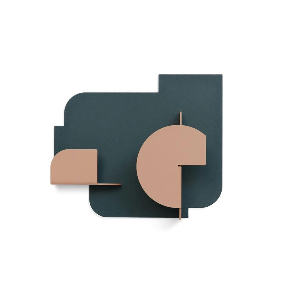 URBA - Patère en acier laqué rose et vert